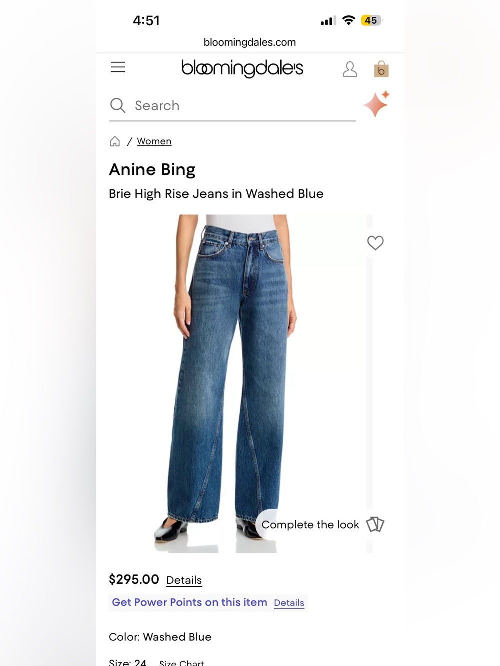 Anine Bing Brie Wide-Leg High-Rise Blue Denim Jeans, brand new with tags - Picture 3 of 6